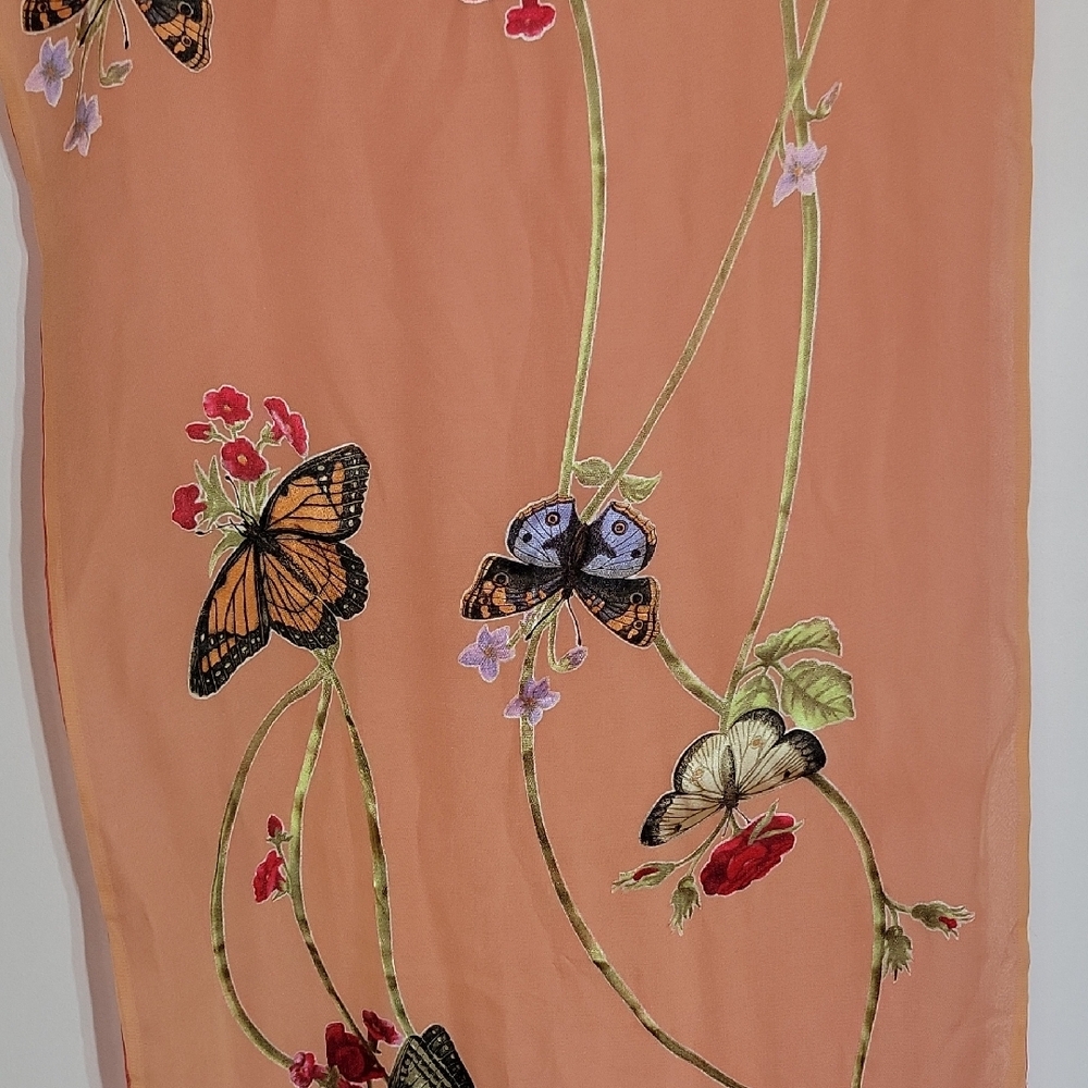 Iridescent Garden-Inspired Embroidered Scarf